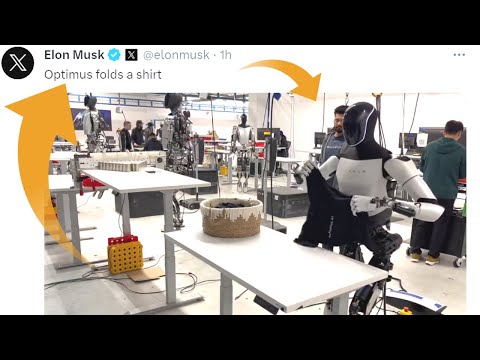 Tesla Optimus Bot Folds Laundry