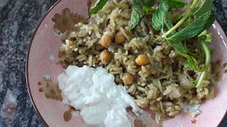 حمص بالأرز مع ألبهارات (للنباتيين)  lebanese recipe chickpeas with rice (vegan _ vegetarian)