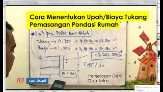 Cara Hitung Upah - Ongkos Pasang Pondasi Batu Rumah Per Meter Lari (Panjang) | sudutsipil