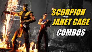SCORPION \/ JANET CAGE Combos in MK1