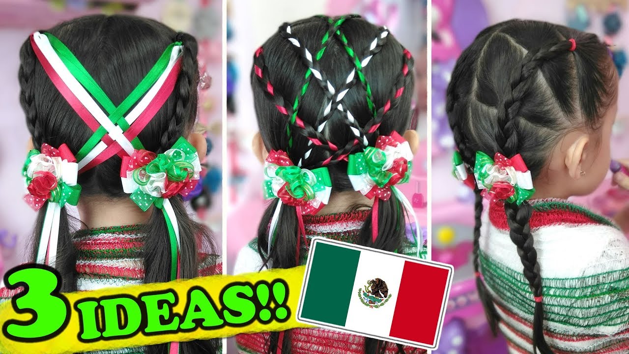 Peinados para las FIESTAS PATRIAS 2019 | Peinados mexicanos PARA NIÑAS -  YouTube