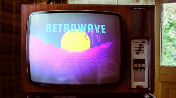 FL Studio - Retrowave TV | free synthwave audio react visualizer template made with ZGameEditor