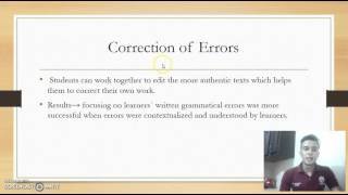 Focus on Form Handling of Errors and patterns of interaction and dynamics