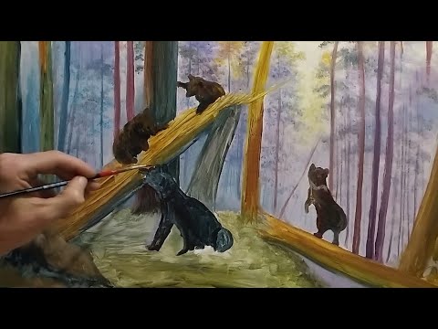 Wideo: Kompozycja na podstawie obrazu „Poranek w sosnowym lesie” wg klasy