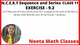 NCERT | Class 11 | Chapter 9 | Sequence and Series | Exercise 9.2 | Question 10 | Neeta Math Classes