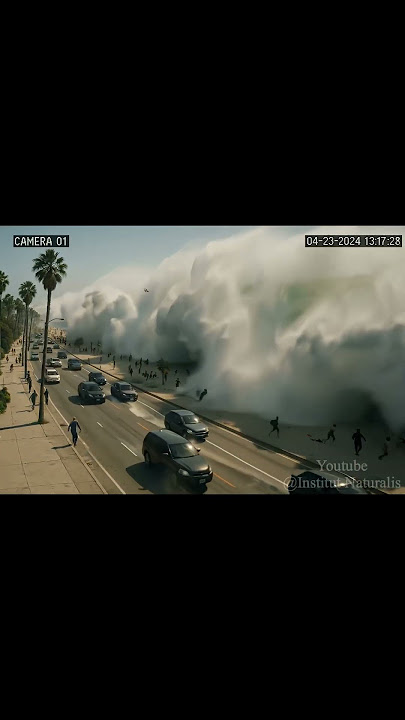 REALISTIC CCTV Footage of Tsunami Hitting LA Beach 🌊