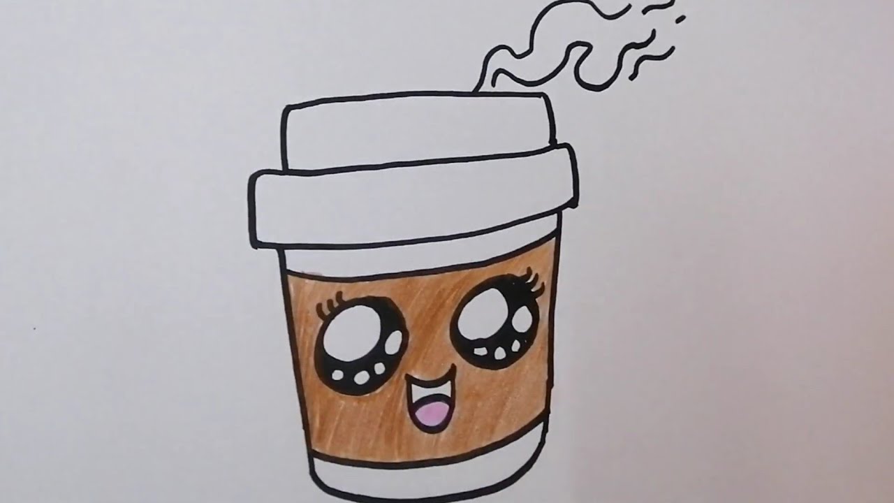 HOW TO DRAW A CUTE COFFEE | DRAWING FOR KIDS | EASY DRAWING - YouTube