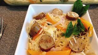 Angel Hair Pasta With Sausage & Peppers