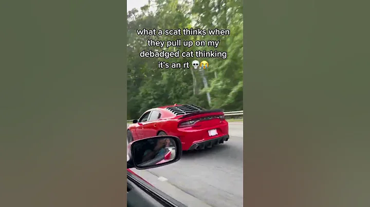 Guy with girlfriend getting embarrassed by debadged hellcat #shorts