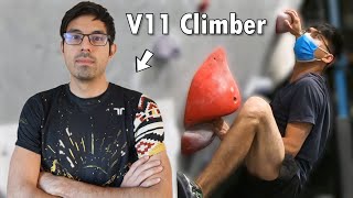 V11 (8A) Climber Coaches Me to Climb a Tricky V6 (7A) with 2 Tips