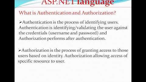 ASP.NET INTERVIEW QUESTIONS AND ANSWERS | WHAT IS AUTHENTICATION AND AUTHORIZATION