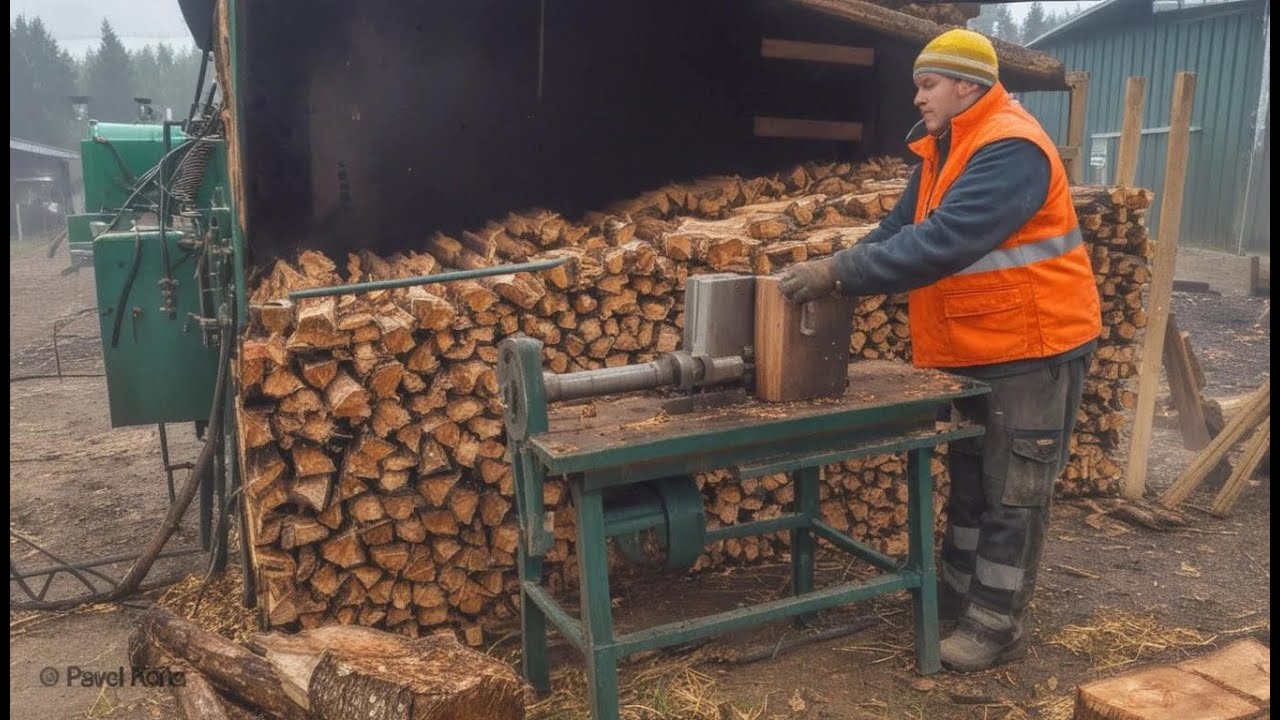 Fastest Automatic Firewood Processing Machine | Homemade Modern Wood ...