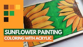 SUNFLOWER PAINTING WITH ACRYLIC PAINT🌻 | TIMELAPSE