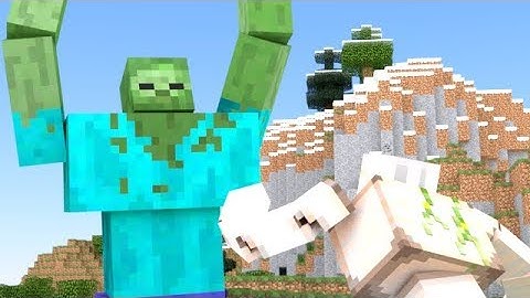 The Iron Golem VS The Mutant Zombie! MOB VS MOB! [ Minecraft Animation ]