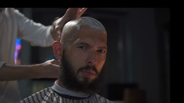 Andrew Tate goes bald again. (2023 FULL CLIP)