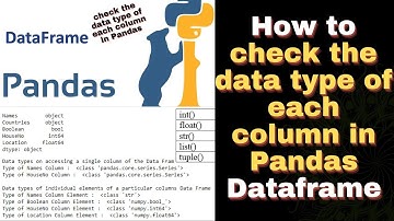 How to check the data type of each column in Pandas Dataframe