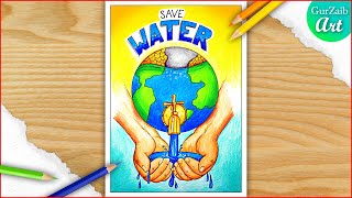 Save Water Save Earth poster Drawing / World Water Day 3 March 2023 Drawing