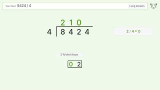 Long Division Problem 8424/4: Step-by-Step Video Solution