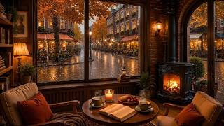 A Gentle Autumn Escape 🍁 Tranquil Jazz Piano, Cozy Coffee Shop & Fireplace for Reading & Focus screenshot 4