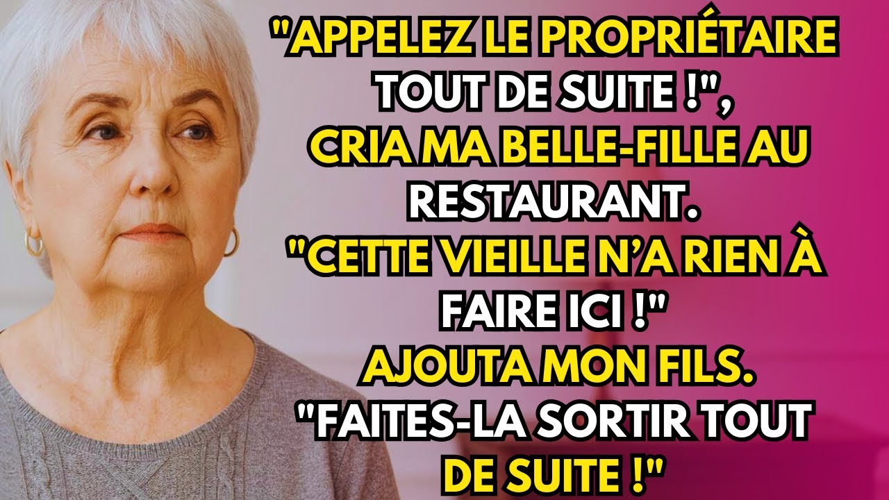 En me voyant au restaurant ma belle-fille a appelé le propriétaire sans savoir quelle signait sa...