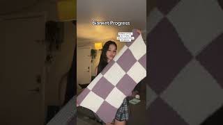Crochet Checkerboard Blanket Purple White Checkered Wip Progress