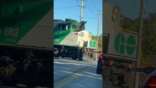 Train passing through railway cross