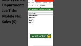 excel hacked 🤔 don&#39;t type manually ! excel form #excel #viralsshorts