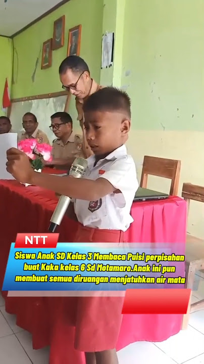 Siswa Anak SD Kelas 3 Membaca Puisi perpisahan buat Kaka kelas 6 Sd Motamaro. #ntt #perpisahan