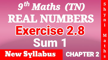 9th maths chapter 2 exercise 2.8 question 1 tn samacheer shyni maths