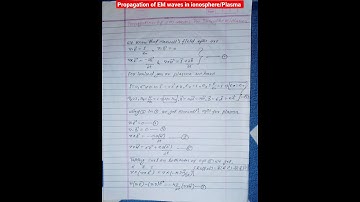 Propagation of EM waves in ionosphere/Plasma| plasma frequency derivation |plasma oscillation #upsc