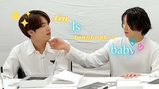 Jin being Jungkook's baby ( this fact we should appreciate)