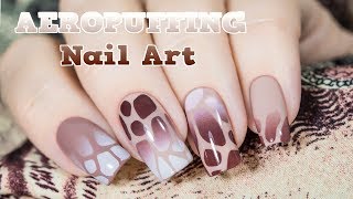 Airbrush effect nail art with aeropuffing  / Аэрография без аэрографа, легкий дизайн ногтей