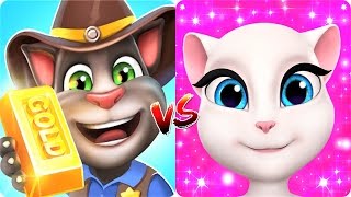 Talking Tom Gold Run Frosty Tom vs Neon Angela Snow Ride #1