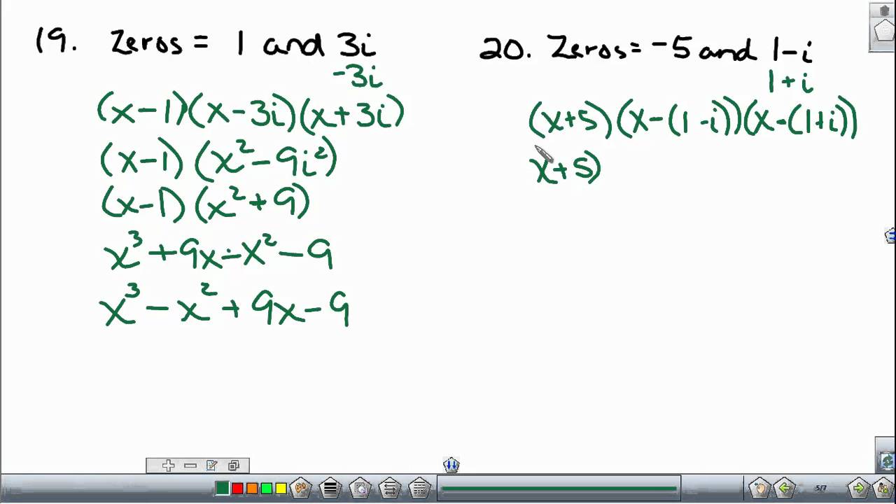 Writing Polynomial Equations given the Roots