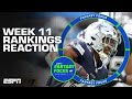 Week 11 rankings reaction  fantasy focus