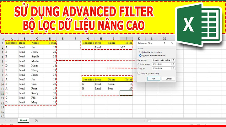 Hướng dẫn advanced filter lọc ký tự