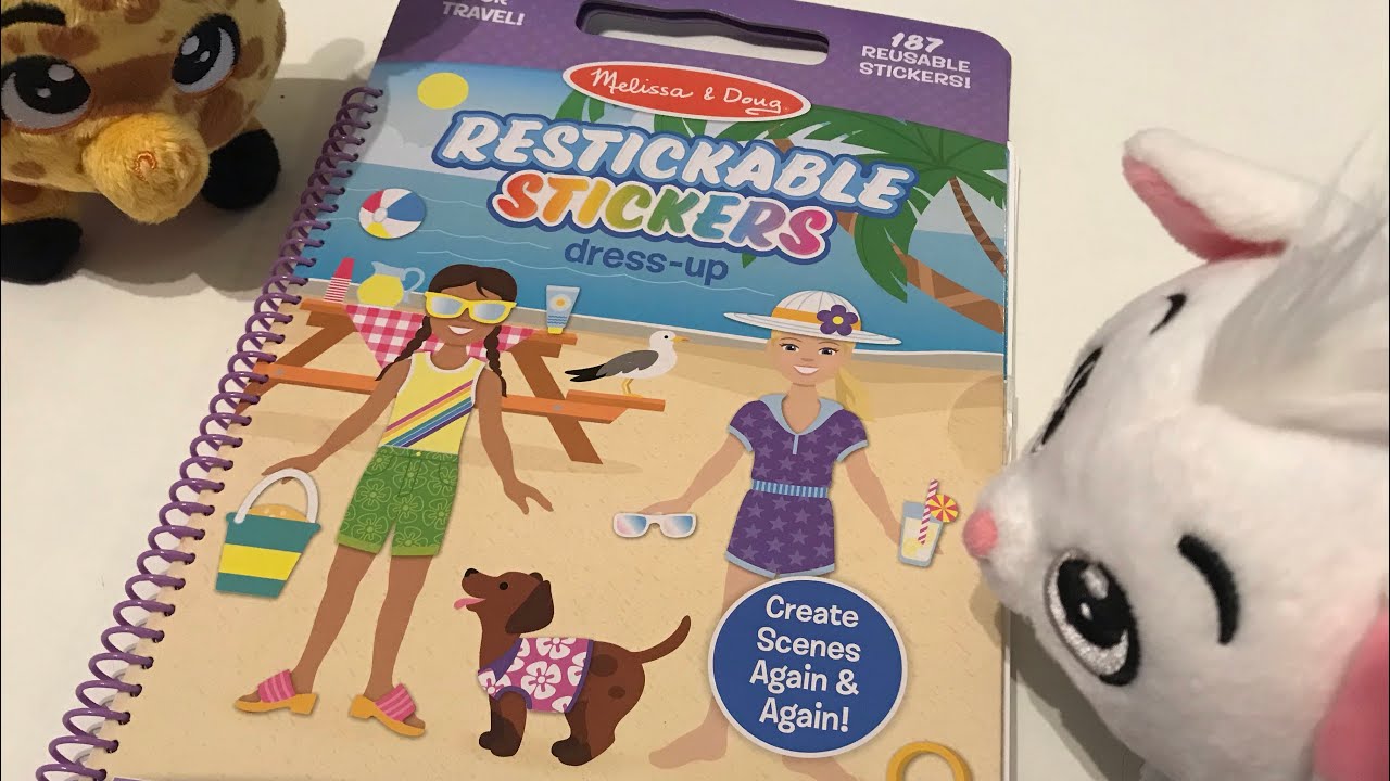 Playing with restickable stickers || Dress up paper dolls - YouTube