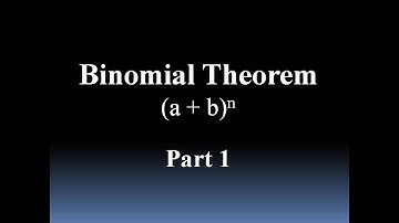 Learn Binomial Theorem (Part 1) with simple examples.
