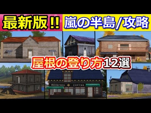 【荒野行動】嵐の半島が好きな人必見！【全12選：完全攻略】今すぐ使える屋根の登り方！オレンジハウス・コーヒーショップ・高級ハウスetc...屋根上で戦う方法（Vtuber）