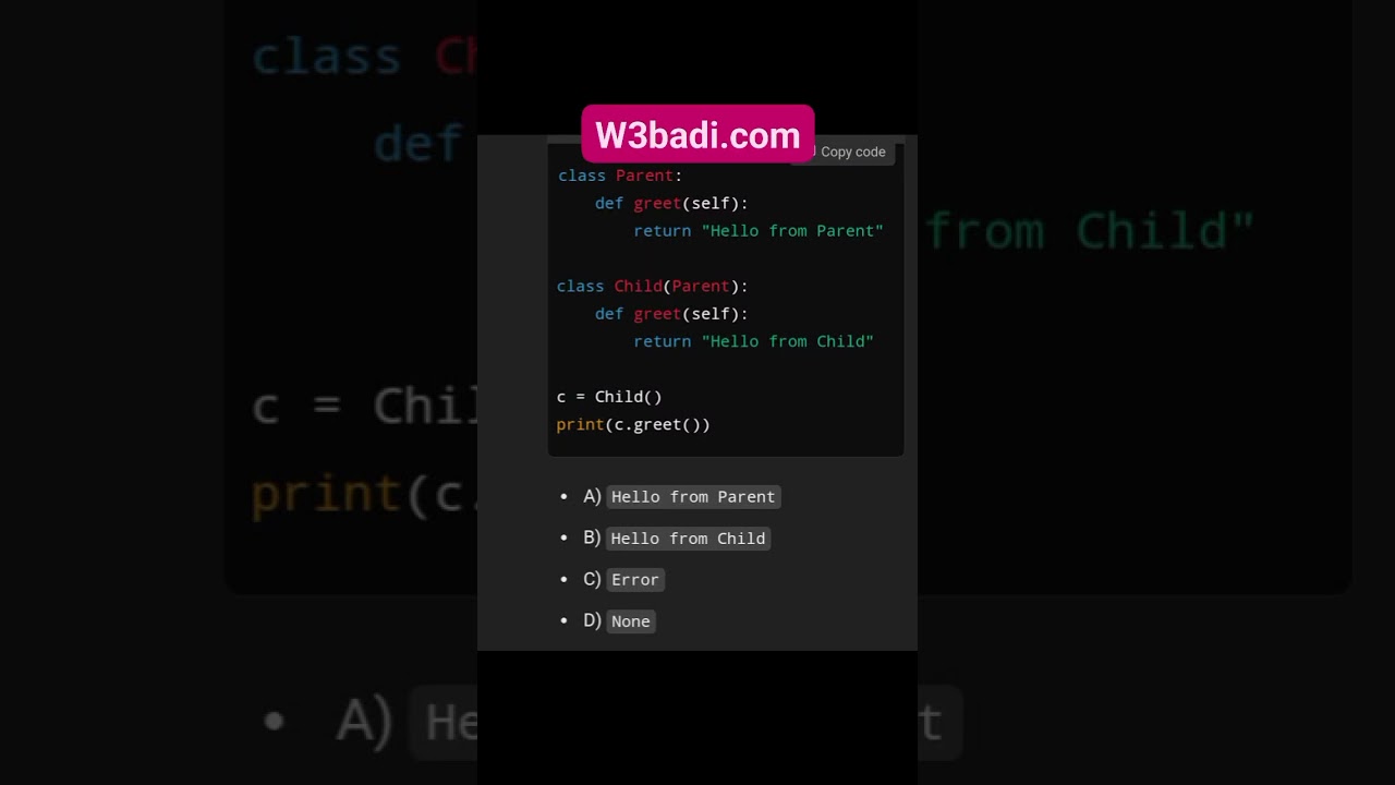 Python Quiz: Overriding Methods"