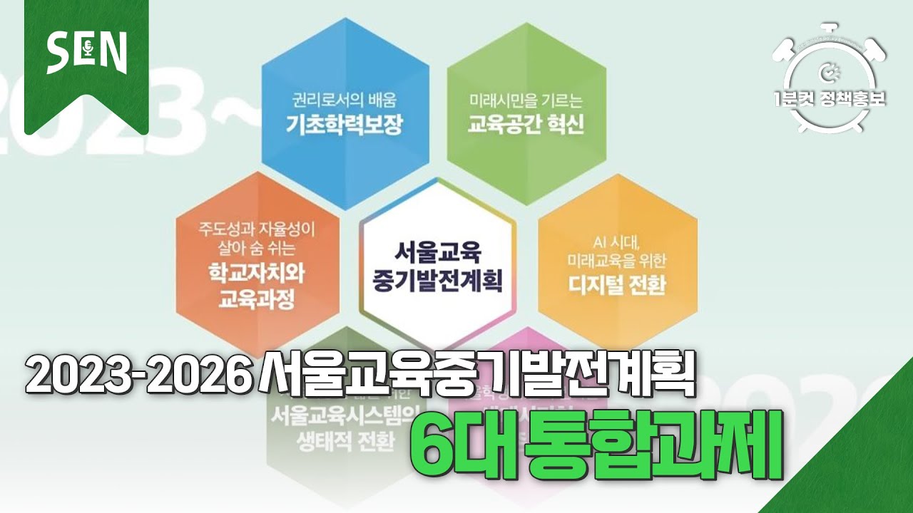 [1분컷 정책홍보] 2023-2026 서울교육중기발전계획 6대 통합과제