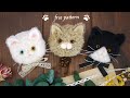 【くるみブローチ】無料型紙〜ねこ＊くるんで作る簡単ブローチ＊作り方| Free Pattern + How to make | animal brooch | cat