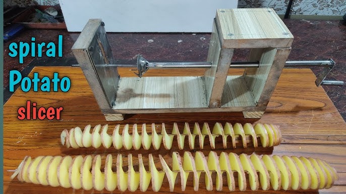 How To Make Spiral Potato And Manual Curly fries Cutter  DIY Spring Potato  Machine  