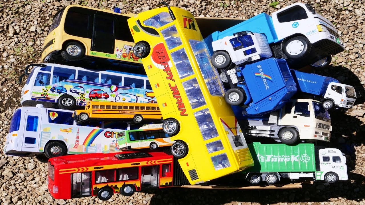 箱いっぱいのごみ収集車とバス ドライブテストをしてみた Box