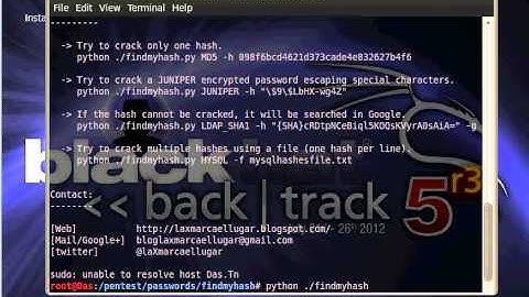 Crack Hash MD5 using BackTrack 5
