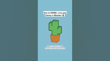 How to MODEL a low poly Cactus in Blender! 🌵✨️ #cactus #lowpoly #oneminutetutorial #blendertutorial