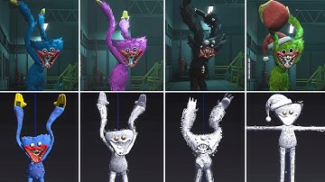 All Mini Huggy Wuggy Emotes VS Behind The Scenes (Showcase) - Project: Playtime