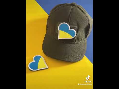 Шеврон 2 шт на липучці Прапор України Серце, вишитий патч 6х6,5 см нашивка вишитий патч, видео 1