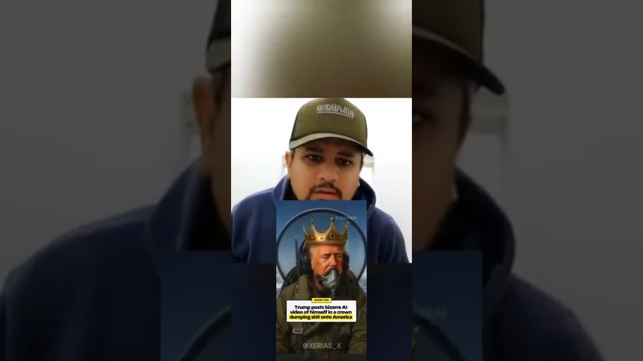 Trump posted an AI video on Truth Social of himself dropping shit on America from a fighter jet 😳