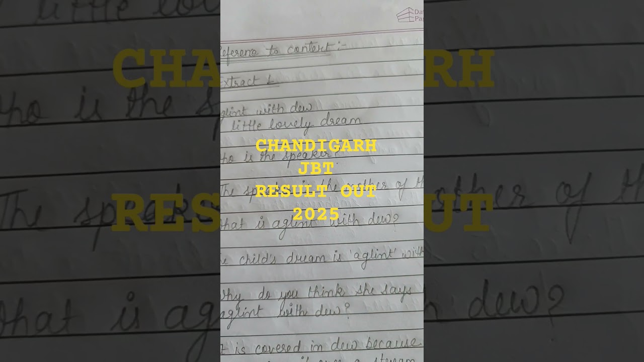 SSA CHANDIGARH JBT RESULT OUT 